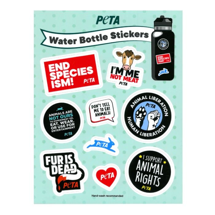 PETA Water Bottle Stickers