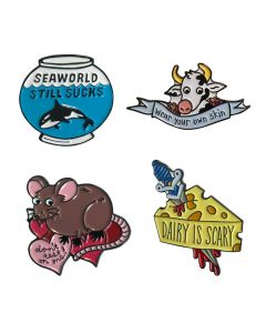 PETA Campaign Enamel Pins