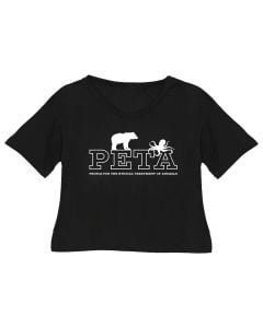 PETA Signature Boxy- Cut Crop Top (Bear and Octopus)