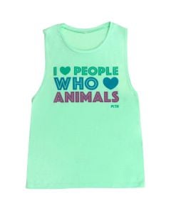 I (Heart) People Who (Heart) Animals Muscle Tank Top